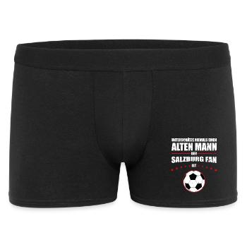 Alter Mann - Salzburg Fan | Retro Vintage Design - Männer Boxer Shorts - Schwarz - Vorne