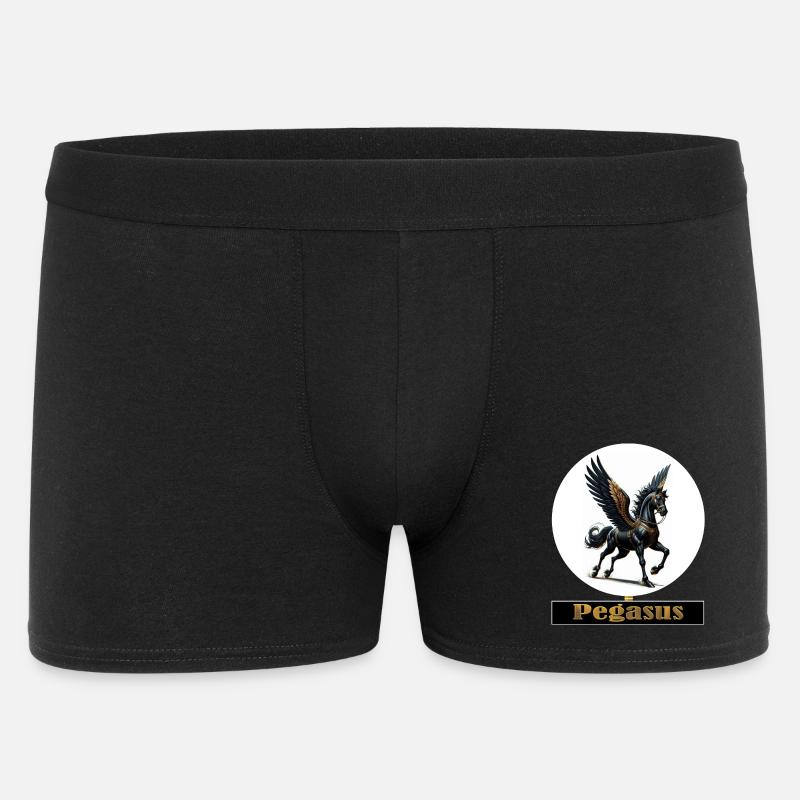 Pegasus mit schwarzen Flügeln - Männer Boxer Shorts - Schwarz