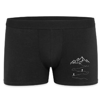 Minimalist Mountain Landscape Illustration - Men's Boxer Shorts - black - Front