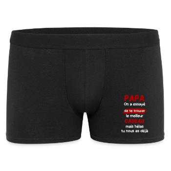 Papa: meilleur cadeau déjà trouvé - Boxer Homme - noir - Devant