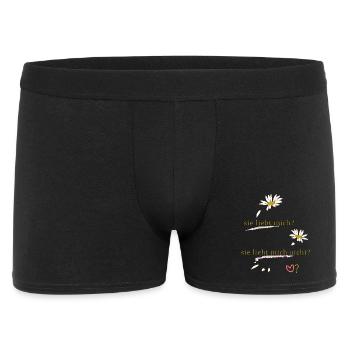 She loves me, she doesn't love me? - Men's Boxer Shorts - black - Front