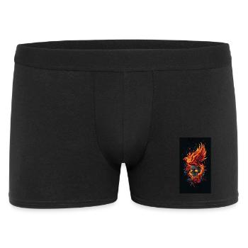 Phoenix Skull in Flames and Roses - Men's Boxer Shorts - black - Front