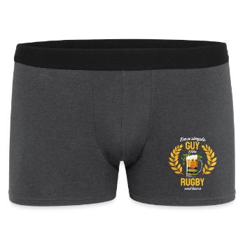 Simple Rugby Beers Guy - Men's Boxer Shorts - charcoal grey - Front