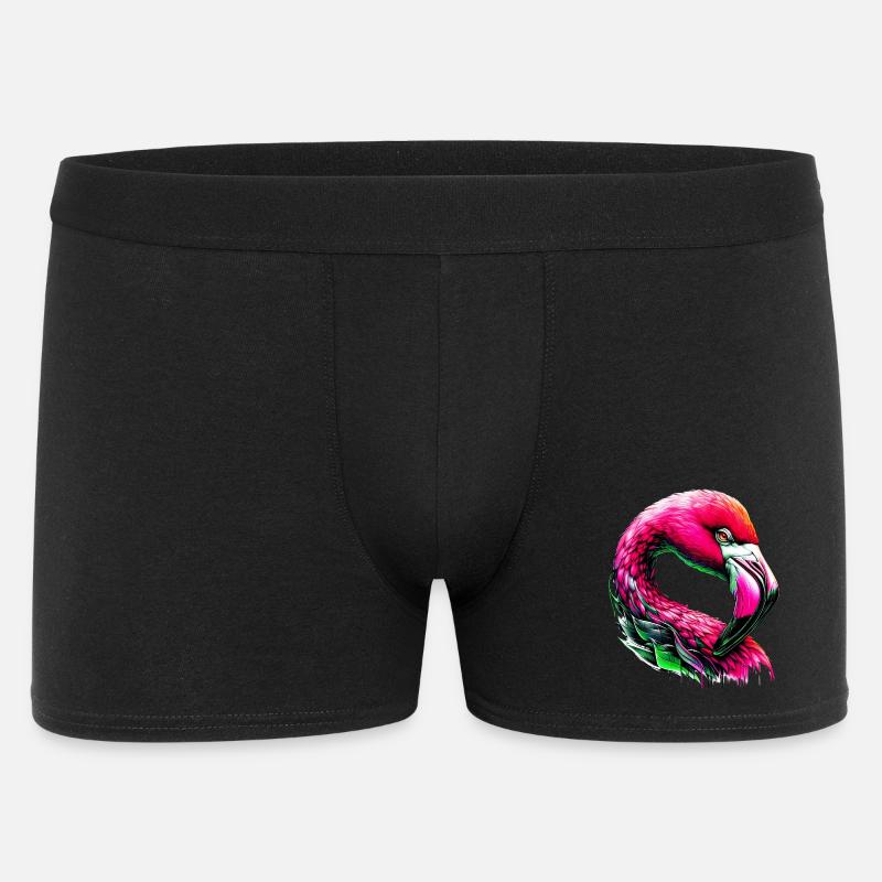 Flamingo - Männer Boxer Shorts - Schwarz