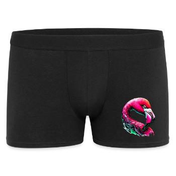 Flamingo - Männer Boxer Shorts - Schwarz - Vorne