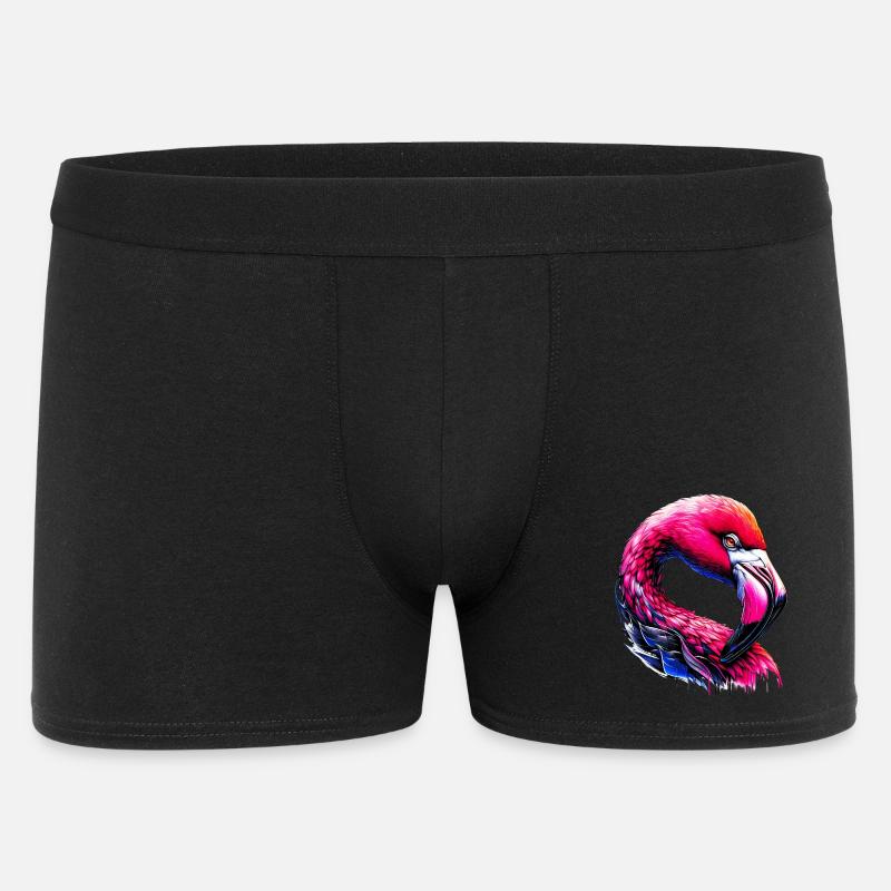Flamingo - Männer Boxer Shorts - Schwarz