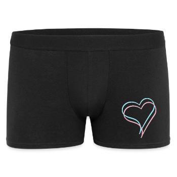 Herzen blau rosa - Männer Boxer Shorts - Schwarz - Vorne