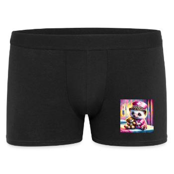 Niedlicher Igel im Pflegezimmer - Männer Boxer Shorts - Schwarz - Vorne