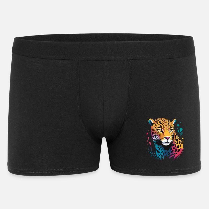 Jaguar Kopf GERENDERT - Männer Boxer Shorts - Schwarz