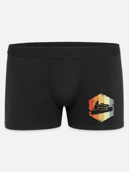 Retro Steam Locomotive - Men's Boxer Shorts - black