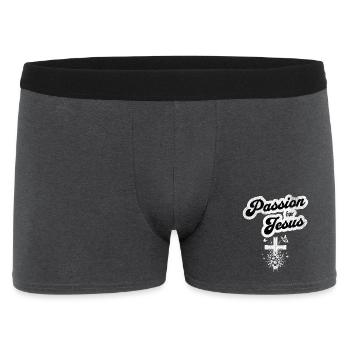 Passion for Jesus Christian motif - Men's Boxer Shorts - charcoal grey - Front