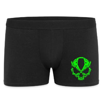 Alien Schädel - Männer Boxer Shorts - Schwarz - Vorne