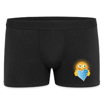Radiant sun with a heart made of solar cells - Men's Boxer Shorts - black - Front