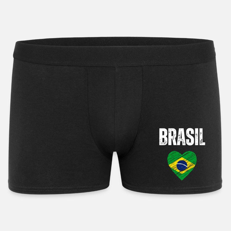 J’aime le Brésil, drapeau du Brésil - Boxer Homme - noir