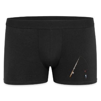 Fishing rod with colorful bait illustration - Men's Boxer Shorts - black - Front