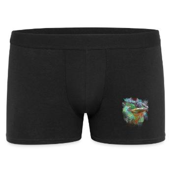 Portrait pictural d'un caméléon en explosion de couleurs - Boxer Homme - noir - Devant