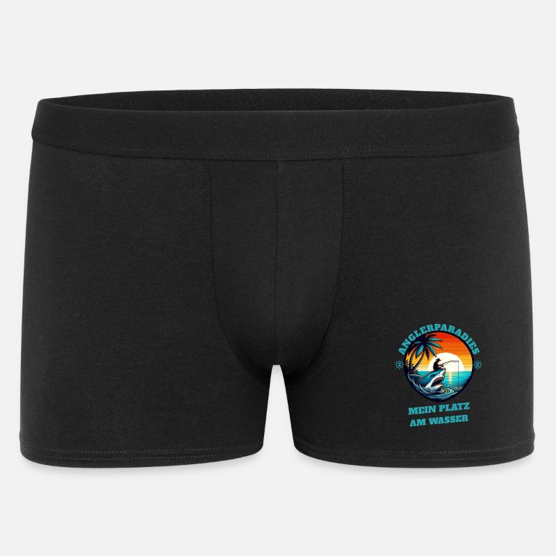 Paradis de la pêche coucher de soleil - Boxer Homme - noir
