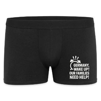 Deutschland, wach auf ! - Männer Boxer Shorts - Schwarz - Vorne