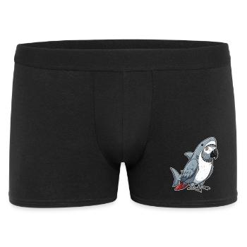 Dessin animé Gris Perroquet Requin Déguisement - Boxer Homme - noir - Devant