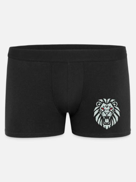 Geometric Lion - Re dei Leoni Minimalista - Men's Boxer Shorts - black