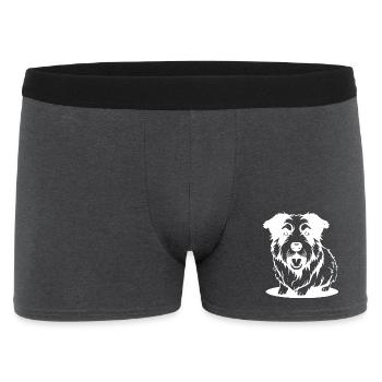 Chien T-shirt blanc cadeau - Boxer Homme - charbon - Devant