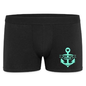 Herzanker Crew Motiv - Männer Boxer Shorts - Schwarz - Vorne
