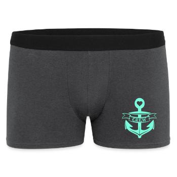 Motif d’équipage d’ancre en forme de cœur - Boxer Homme - charbon - Devant