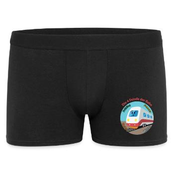 Die Bahn und die Jahreszeiten... - Männer Boxer Shorts - Schwarz - Vorne