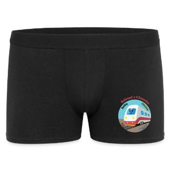 Zug der Vier Jahreszeiten, immer unpünktlich... - Männer Boxer Shorts - Schwarz - Vorne