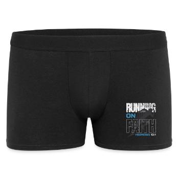 🏃 ♂️Bleu « Courir sur la foi » Hébreux 12:1 - Boxer Homme - noir - Devant