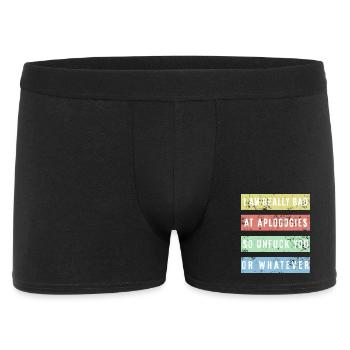 I am really bad at apologies Shirt - Men's Boxer Shorts - black - Front