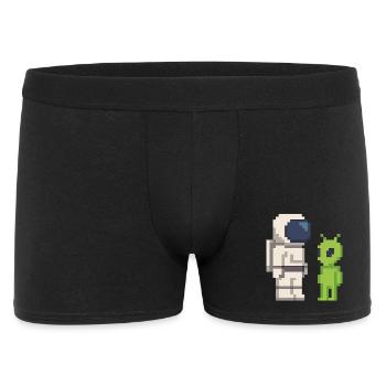 Pixel Astronaut rencontre Alien - Boxer Homme - noir - Devant