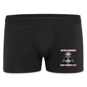 Coffee Sloth Funny Morning Grouch Very Thin Egg - Men's Boxer Shorts - black - Front