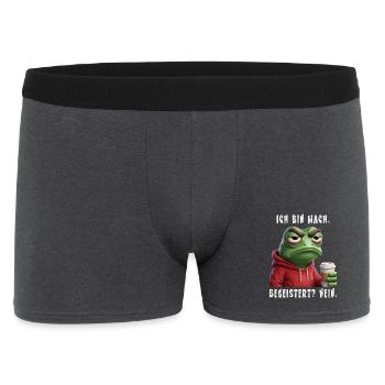 Une grenouille fatiguée qui dit que je suis réveillé, excité ? Non - Boxer Homme - charbon - Devant