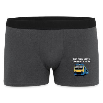 Treinspotter – Die einzige Art, wie ich meine Brust trainiere - Männer Boxer Shorts - Anthrazit - Vorne