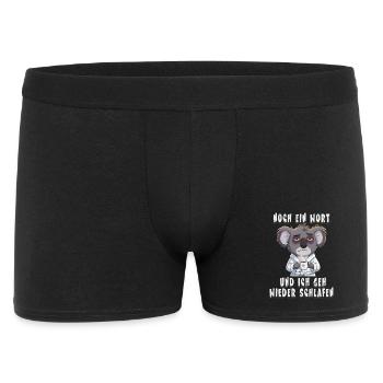 Müder Koala Morgenmuffel Spruch - Männer Boxer Shorts - Schwarz - Vorne