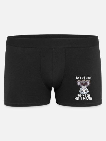 Müder Koala Morgenmuffel Spruch - Männer Boxer Shorts - Schwarz