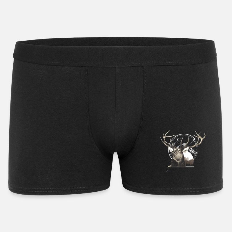 Berghirsch-Grafik - Männer Boxer Shorts - Schwarz