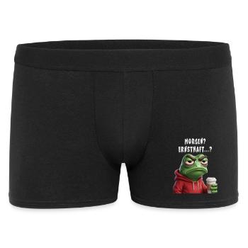 Matin? Sérieusement? Grenouille fatiguée avec du café - Boxer Homme - noir - Devant