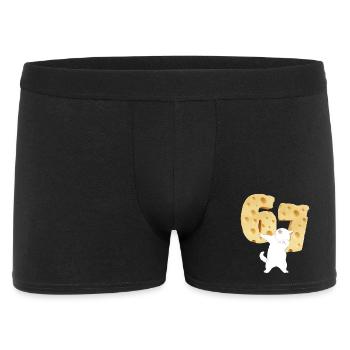 Lustiges 67-Meme-DABBING KATZENKÄSE 67. GEBURTSTAGS-TEE - Männer Boxer Shorts - Schwarz - Vorne