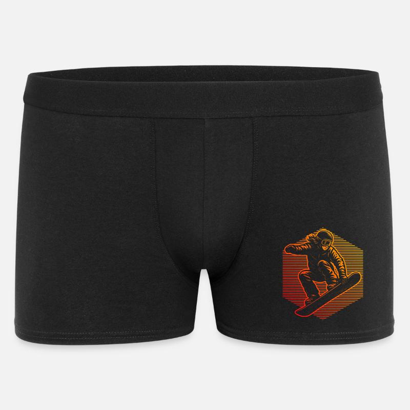 Snowboard Fans aufgepasst schlichtes Statement - Männer Boxer Shorts - Schwarz