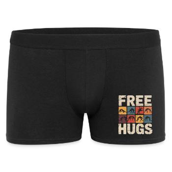 Étreinte de catcheur – Câlins gratuits, slogan rétro - Boxer Homme - noir - Devant