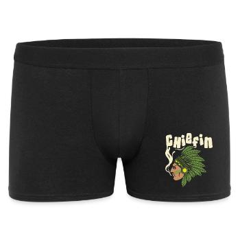 Chiefin Headdress Profile Illustration Design - Men's Boxer Shorts - black - Front