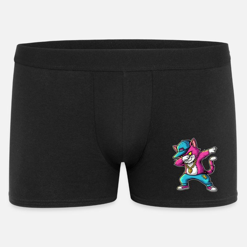 Dab Katze Streetstyle Humor Statement - Männer Boxer Shorts - Schwarz