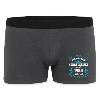 Birthday 1985 Hearing Aid Acoustician Colleague Hearing Acoustics - Men's Boxer Shorts - charcoal grey - Front