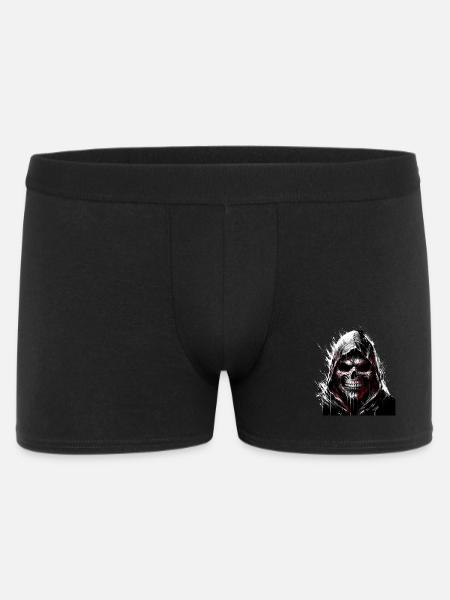 Dark Skull with Hood Gothic Art - Men's Boxer Shorts - black