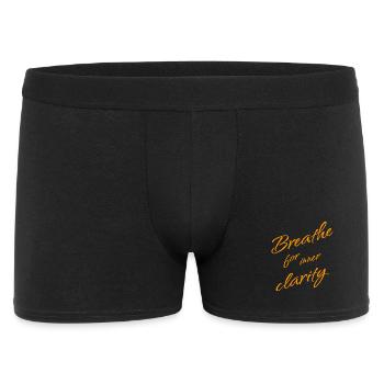 B r e a t h e for inner Clarity – Mindfulness - Männer Boxer Shorts - Schwarz - Vorne