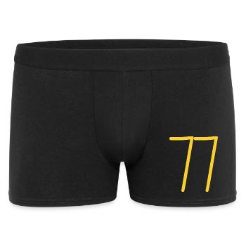 77 - Männer Boxer Shorts - Schwarz - Vorne