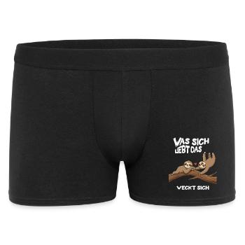 Amour lent sur l’arbre - Jeu de mots avec des paresseux - Boxer Homme - noir - Devant