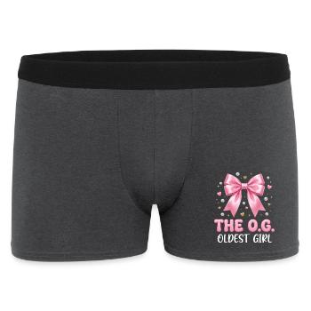 The Oldest Girl Pink Bow Family Design - Männer Boxer Shorts - Anthrazit - Vorne
